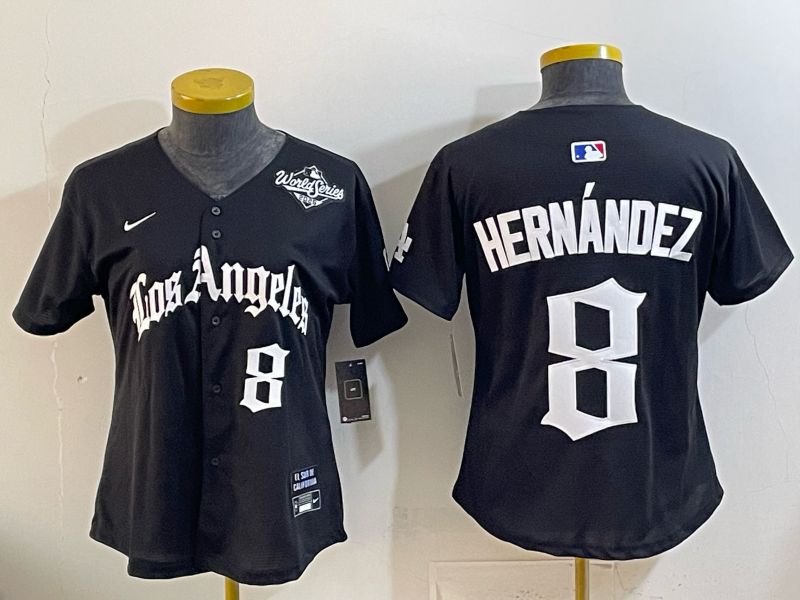 Youth Los Angeles Dodgers #8 Hernandez Black 5th Jointly Name 2026 Nike MLB Jersey style 03->youth mlb jersey->Youth Jersey